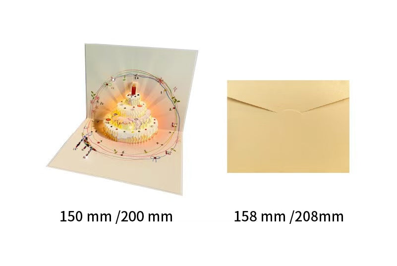 3D Pop-Up Musical Birthday Card with Rhinestones