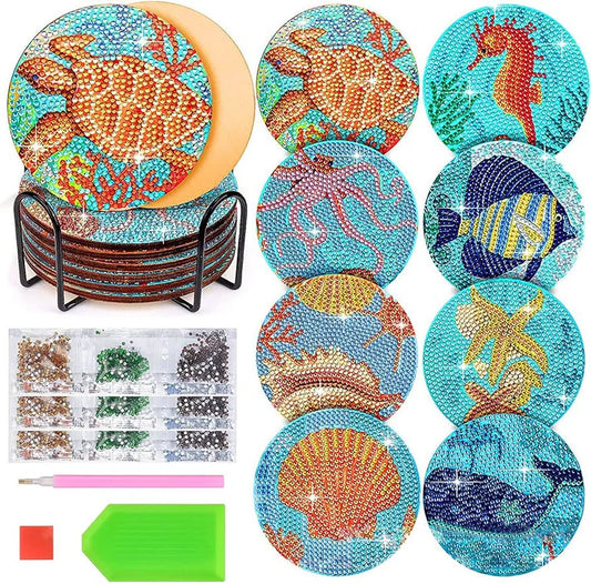 Ocean - DIY Diamond Painting Coaster Kit (8pcs)