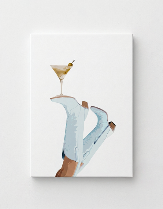 Boots & Martini Rhinestone Canvas Art Kit
