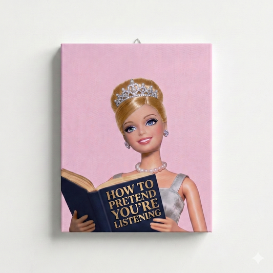 Pretend Listening Barbie Rhinestone Canvas Art Kit