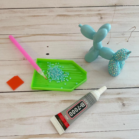 DIY Rhinestone Balloon Dog Craft Kit Decor Figurine