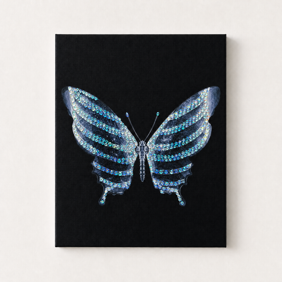 Baddie X-Ray Ribcage Butterfly Rhinestone Canvas Art Kit