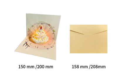 3D Pop-Up Musical Birthday Card with Rhinestones