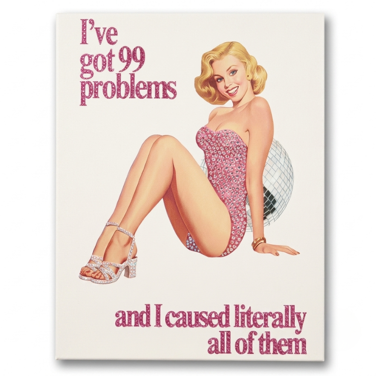 Kit de arte en lienzo con pedrería "I Got 99 Problems Girl"