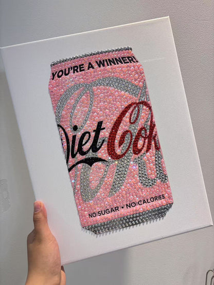 Classic Pink Diet Coke Rhinestone Canvas Art Kit
