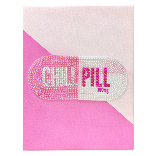 Pink Chill Pill Sign Rhinestone Canvas Art Kit