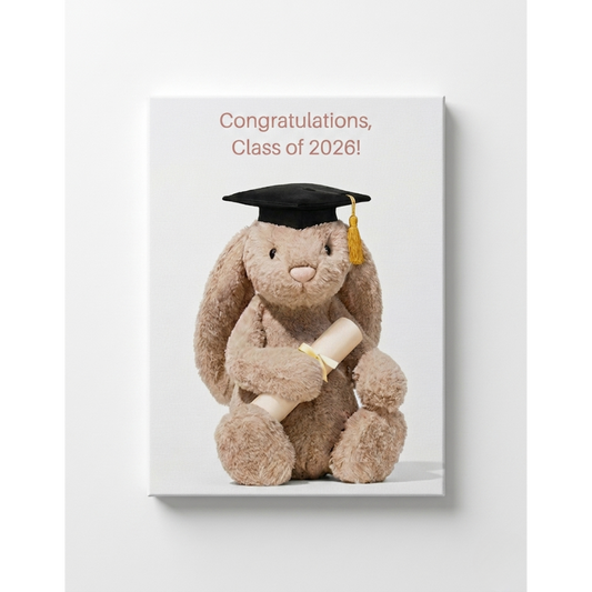 Jellycat Bunny Graduation Rhinestone Canvas Art Kit (Class of 2026 Graduation Gift)