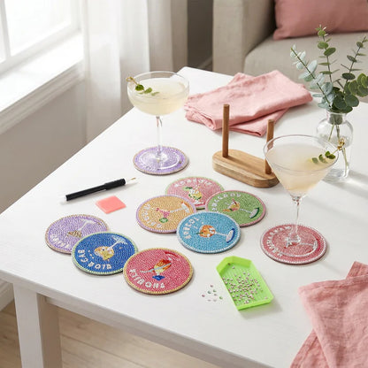 Cocktails - DIY Diamond Painting Coaster Kit (8pcs)