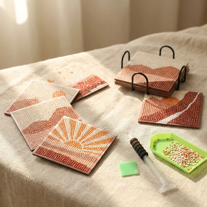 Sunset - DIY Diamond Painting Coaster Kit (8pcs)