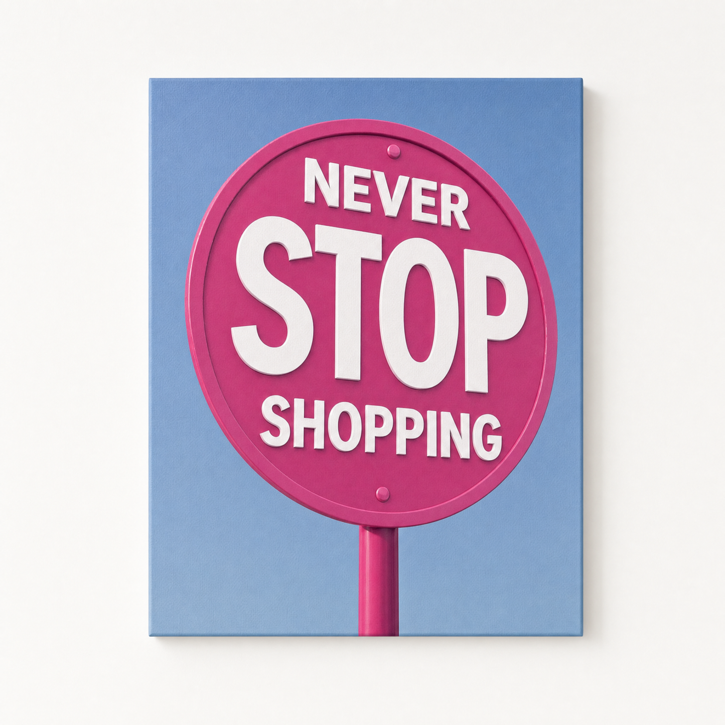 Never Stop Shopping Rhinestone Canvas Art Kit