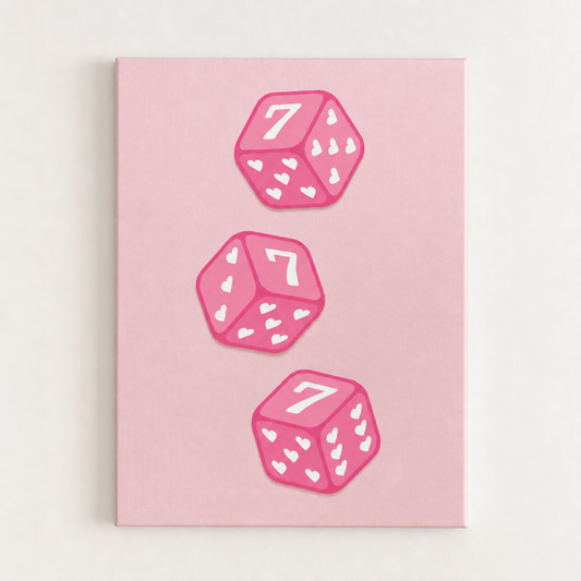 Lucky 7 Dice Rhinestone Canvas Art Kit