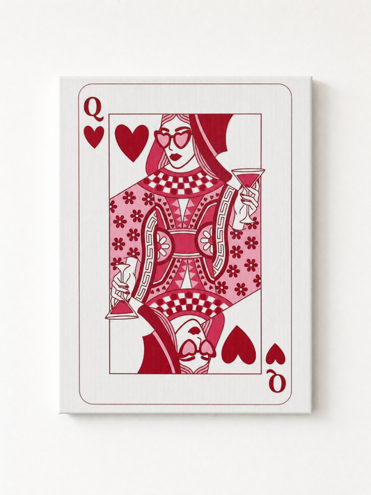 Red Queen Card Rhinestone Canvas Art Kit