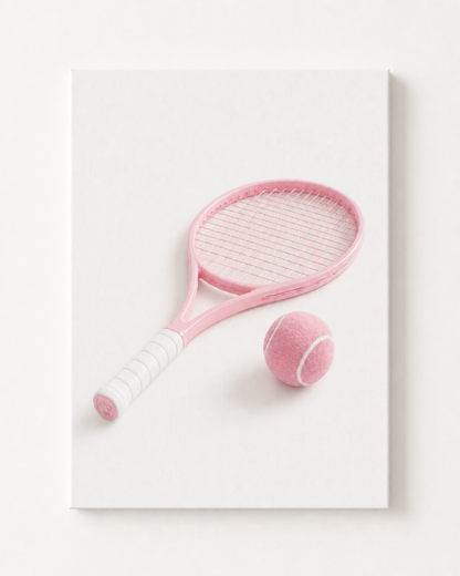 Pink Tennis Racket Rhinestone Canvas Art Kit