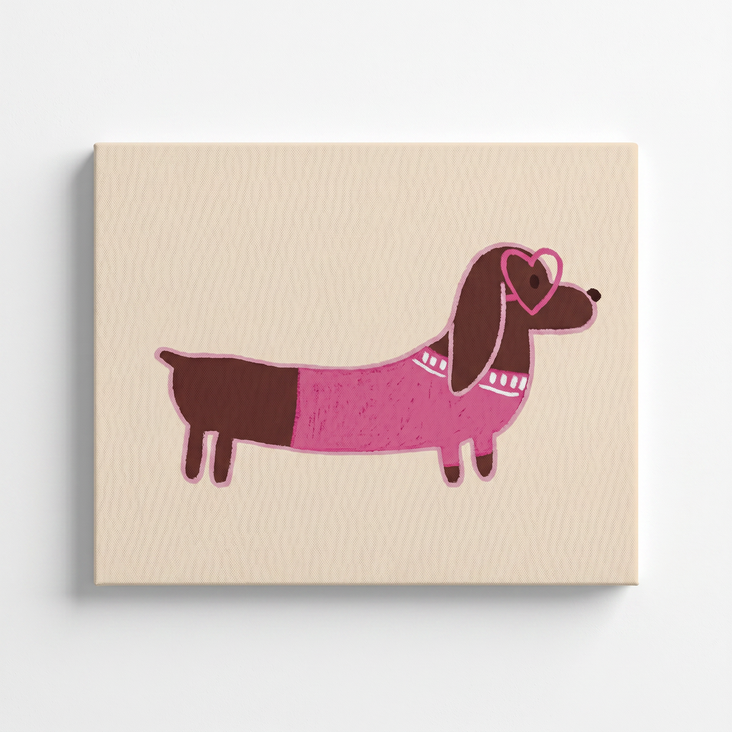 Standing Doxie Rhinestone Canvas Art Kit
