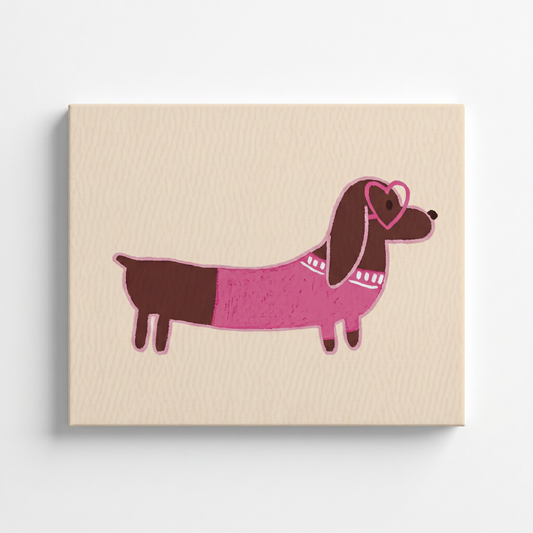 Standing Doxie Rhinestone Canvas Art Kit