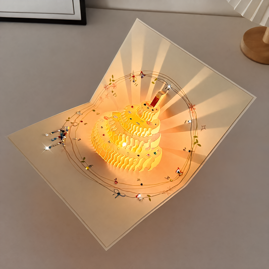 3D Pop-Up Musical Birthday greeting card with Rhinestones