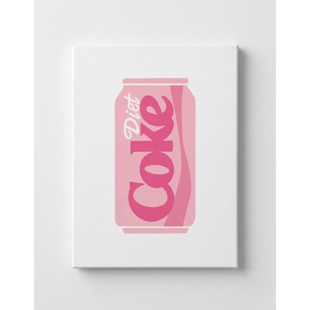 Pink Pop Diet Coke Rhinestone Canvas Art Kit