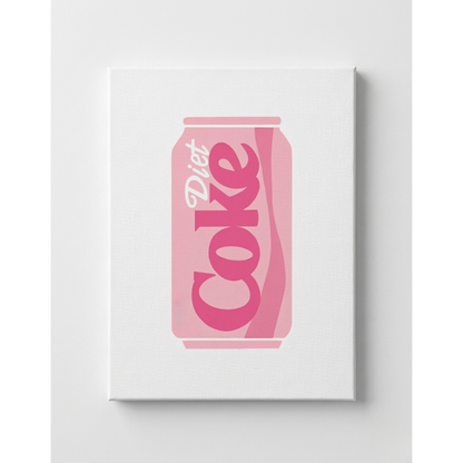 Pink Pop Diet Coke Rhinestone Canvas Art Kit