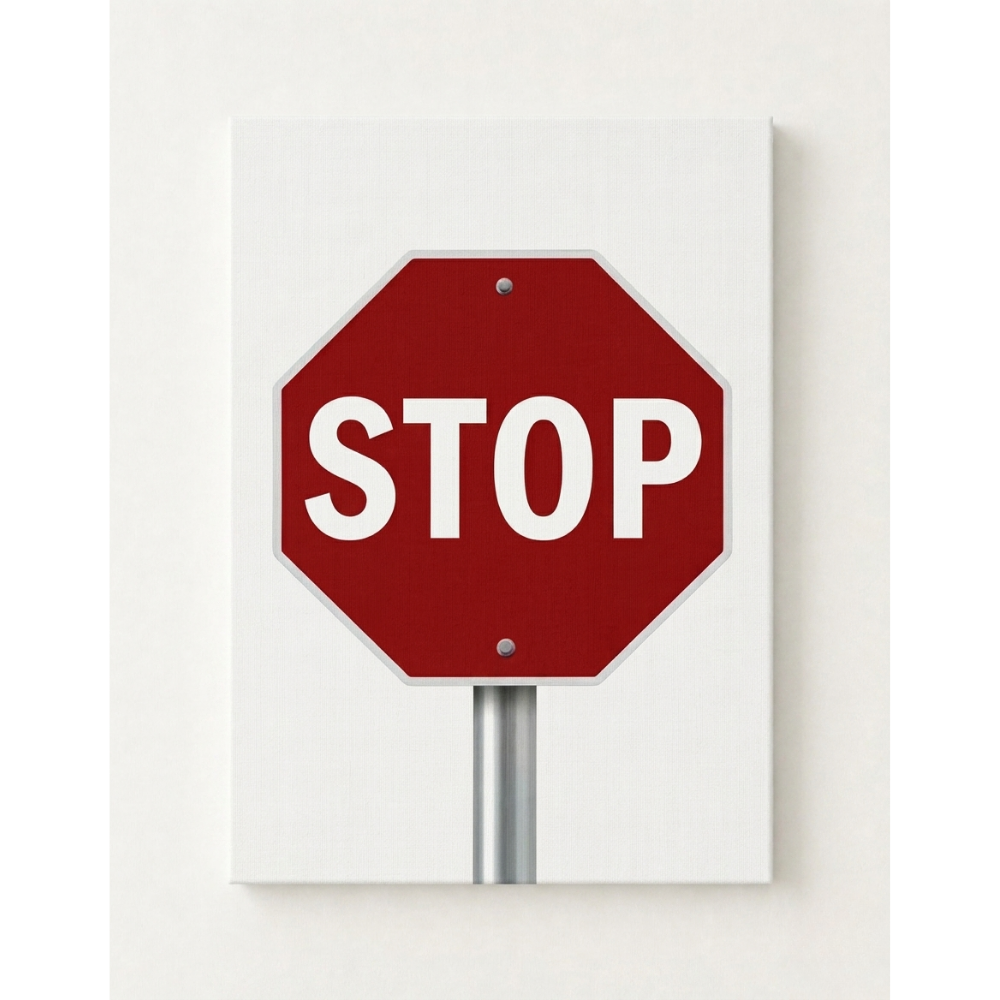 Red Stop Sign Rhinestone Canvas Art Kit