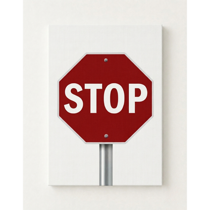 Red Stop Sign Rhinestone Canvas Art Kit