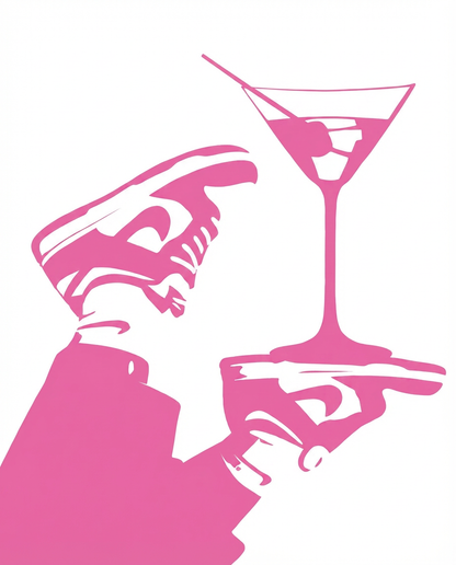 Pink AJ Nike & Martini Rhinestone Canvas Art Kit
