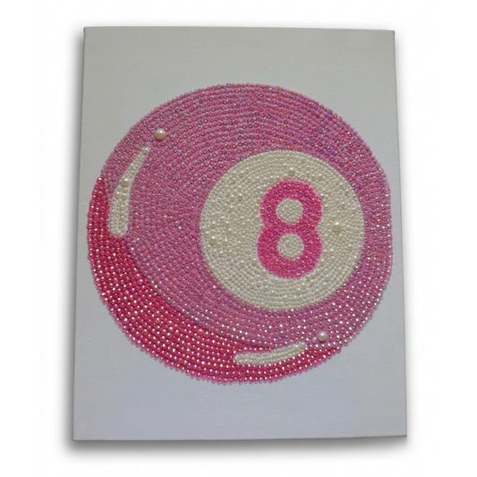 8 Ball Rhinestone Canvas Art Kit