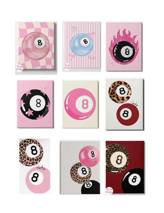 8 Ball Rhinestone Canvas Mystery Kit