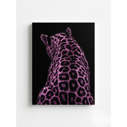 Pink Leopard Rhinestone Canvas Art Kit