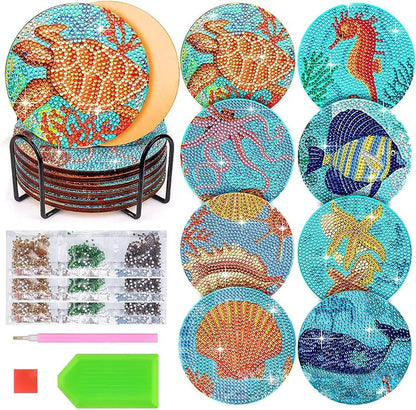 Ocean - DIY Diamond Painting Coaster Kit (8pcs)