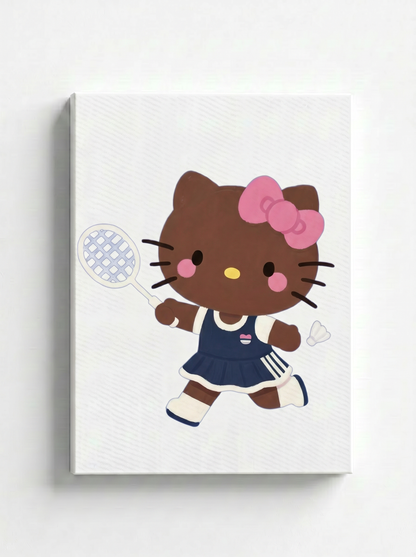 Badminton Tan Kitty Rhinestone Canvas Art Kit