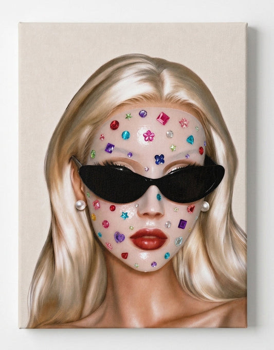 Barbiecore Bedazzled Face Mask Rhinestone Canvas Kit