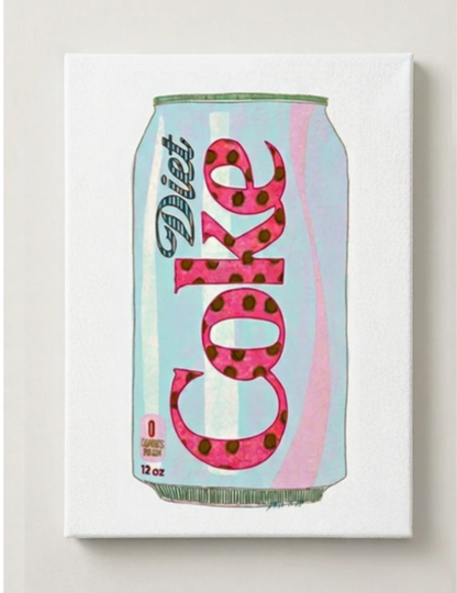Blue Diet Coke Rhinestone Canvas Art Kit