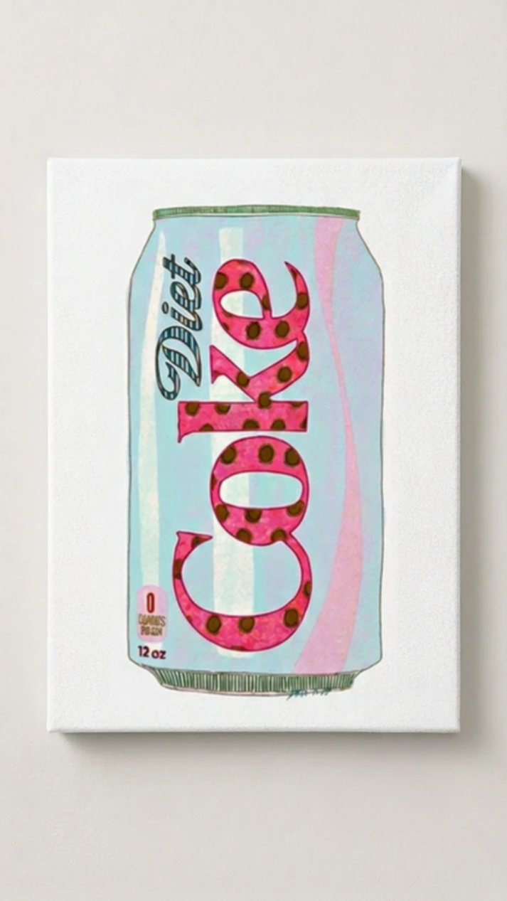 Blue Diet Coke Rhinestone Canvas Art Kit