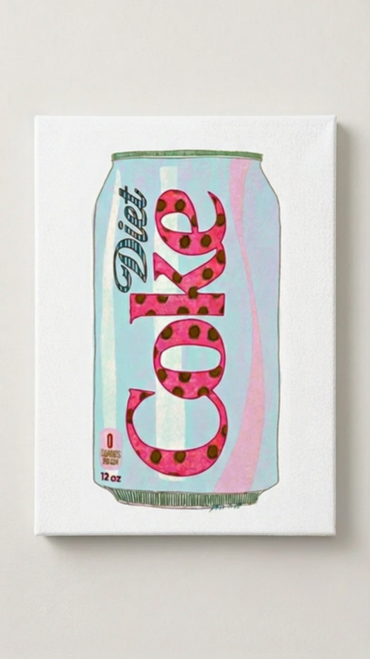 Blue Diet Coke Rhinestone Canvas Art Kit