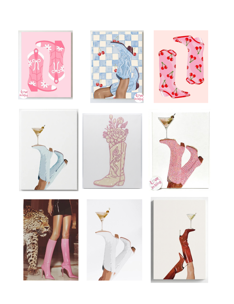 Boots Rhinestone Canvas Mystery Kit