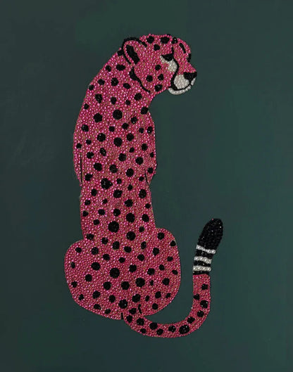 Cheetah Rhinestone Canvas Art Kit
