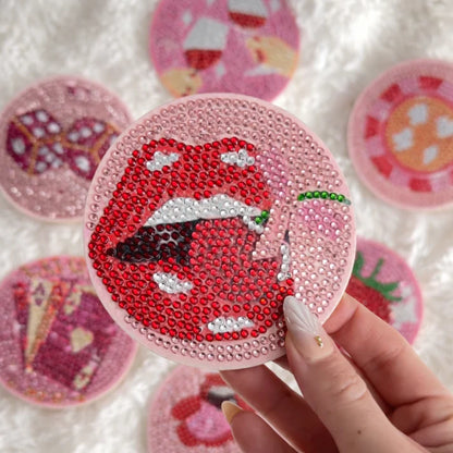 Cherry Kiss - DIY Diamond Painting Coaster Kit (8pcs)