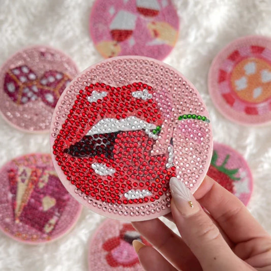 Cherry Kiss - DIY Diamond Painting Coaster Kit (8pcs)