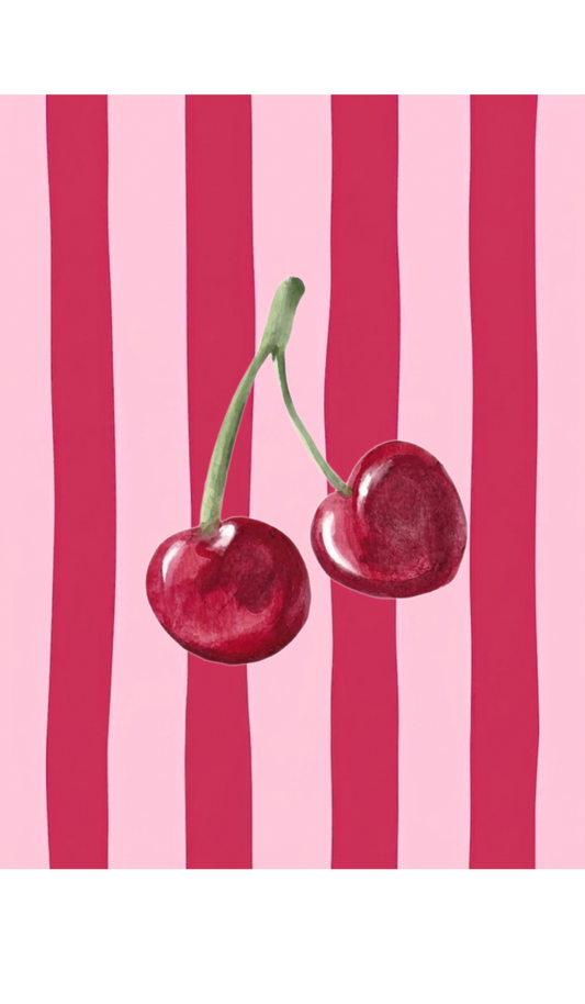 Cherry Sweet Stripe Rhinestone Canvas Art Kit