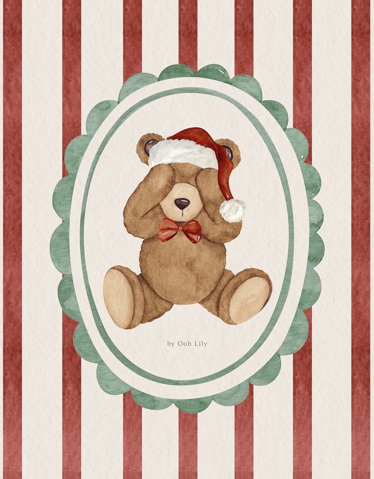 Christmas Bear Checkers Rhinestone Canvas Art Kit