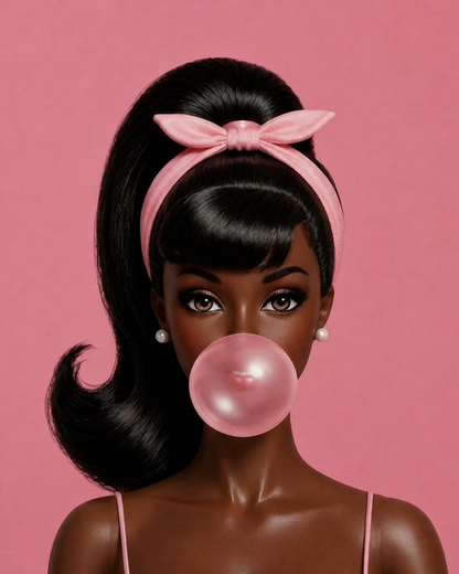Retro Barbie Ponytail Rhinestone Canvas Kit