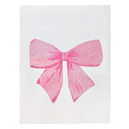 Kit de arte de lienzo con lazo rosa claro y diamantes de imitación