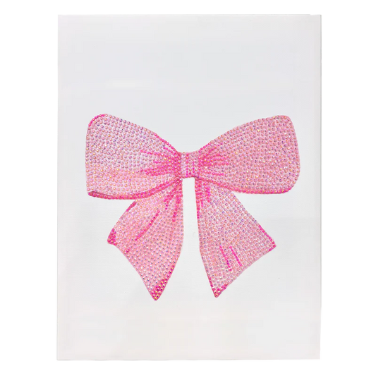 Light Pink Bow Rhinestone Canvas Art Kit