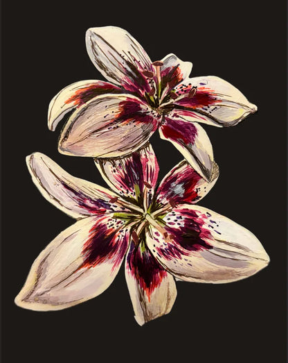 Dark flower Rhinestone Canvas Art Kit