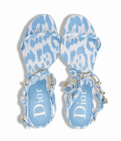 Dior Leopard Print Cheetah Heel/ Shoes Rhinestone Canvas Art Kit