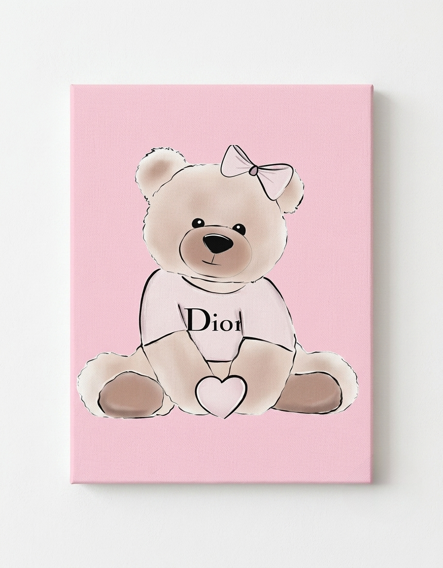 Dior Teddy Bear Rhinestone Canvas Art Kit