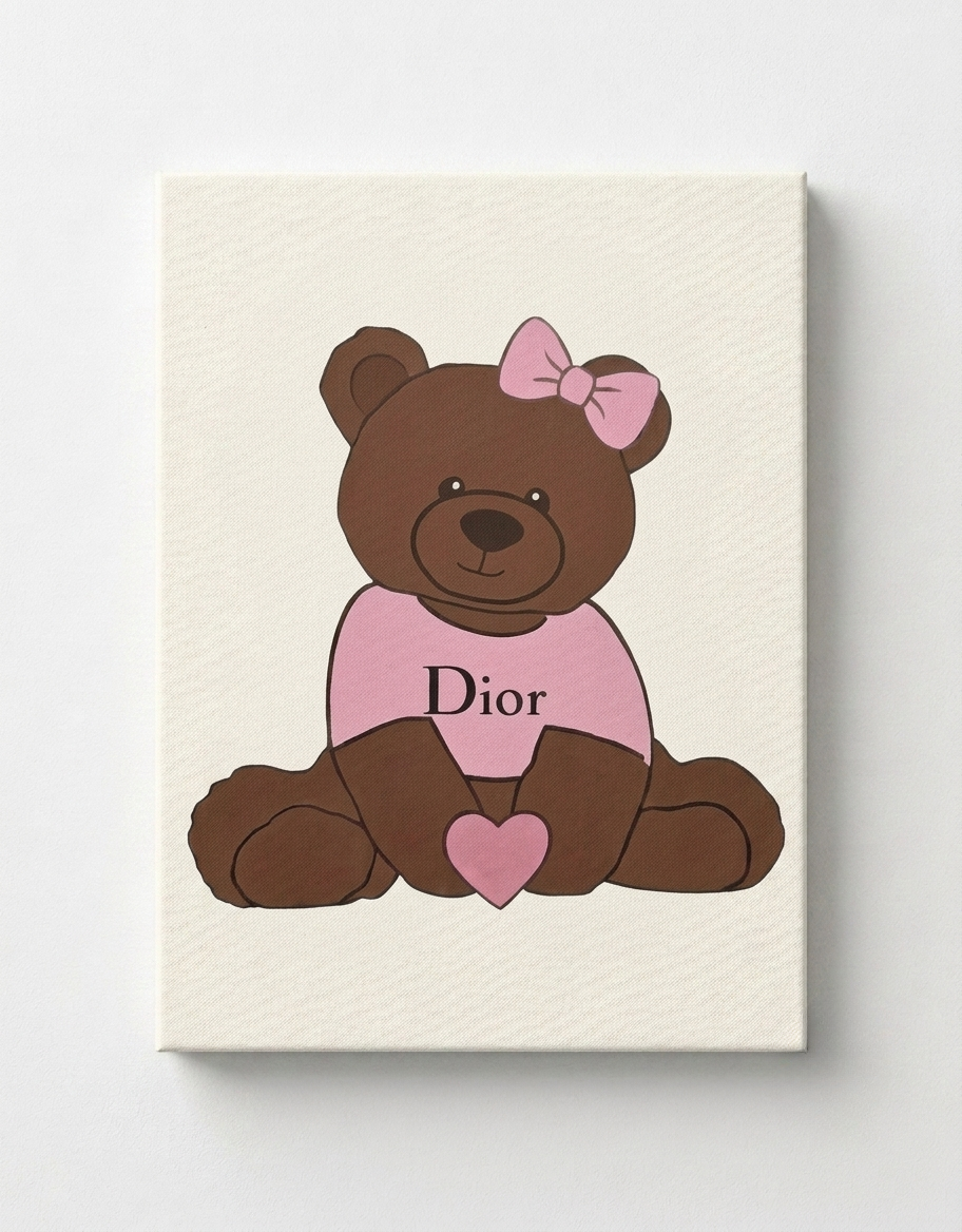 Dior Teddy Bear Rhinestone Canvas Art Kit