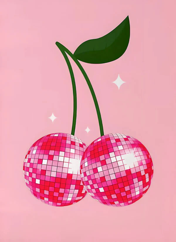 Disco ball Cherrys Rhinestone Canvas Art Kit