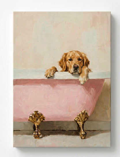 Kit de arte en lienzo de diamantes de imitación con bañera para perros
