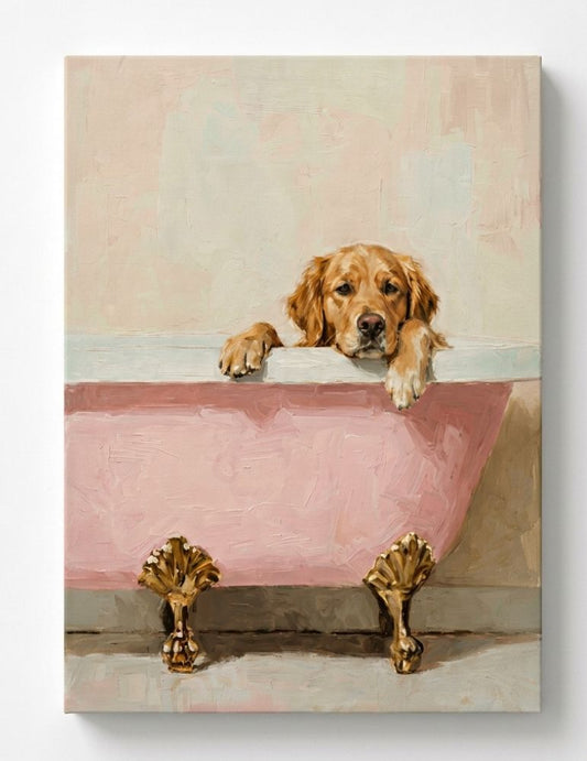 Dog bathtub Rhinestone Canvas Art Kit